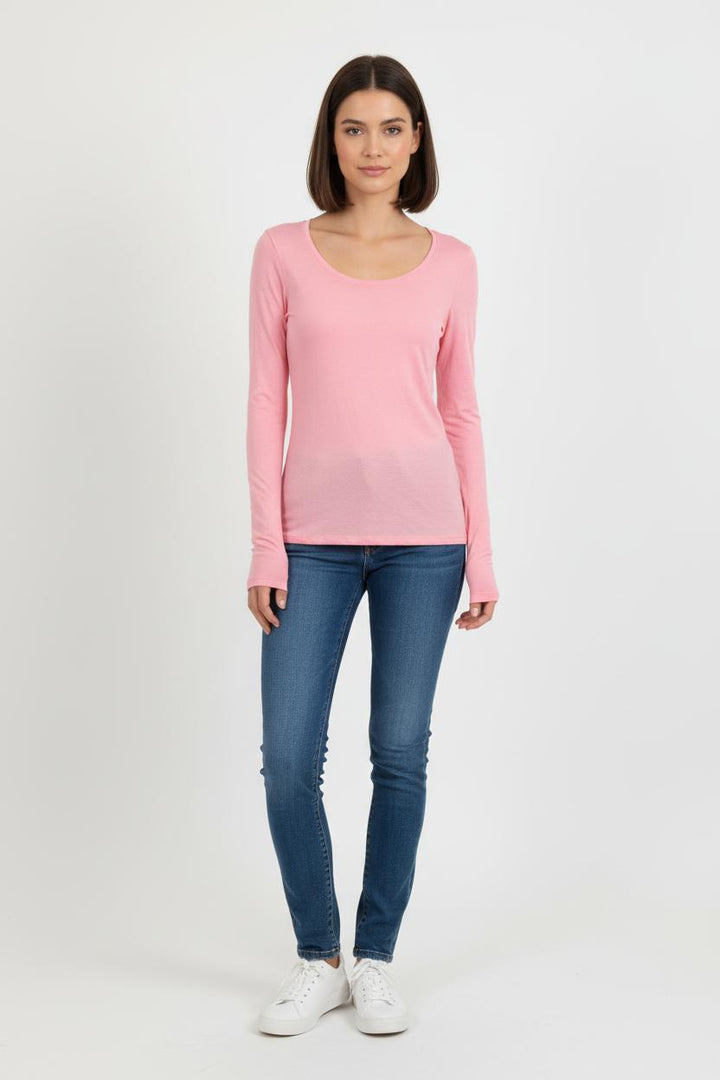 T-shirt Manche Longue Rose - Taille S/36 de la marque American Vintage | PARAD52692 - Vendu par Paradigme - Image 1