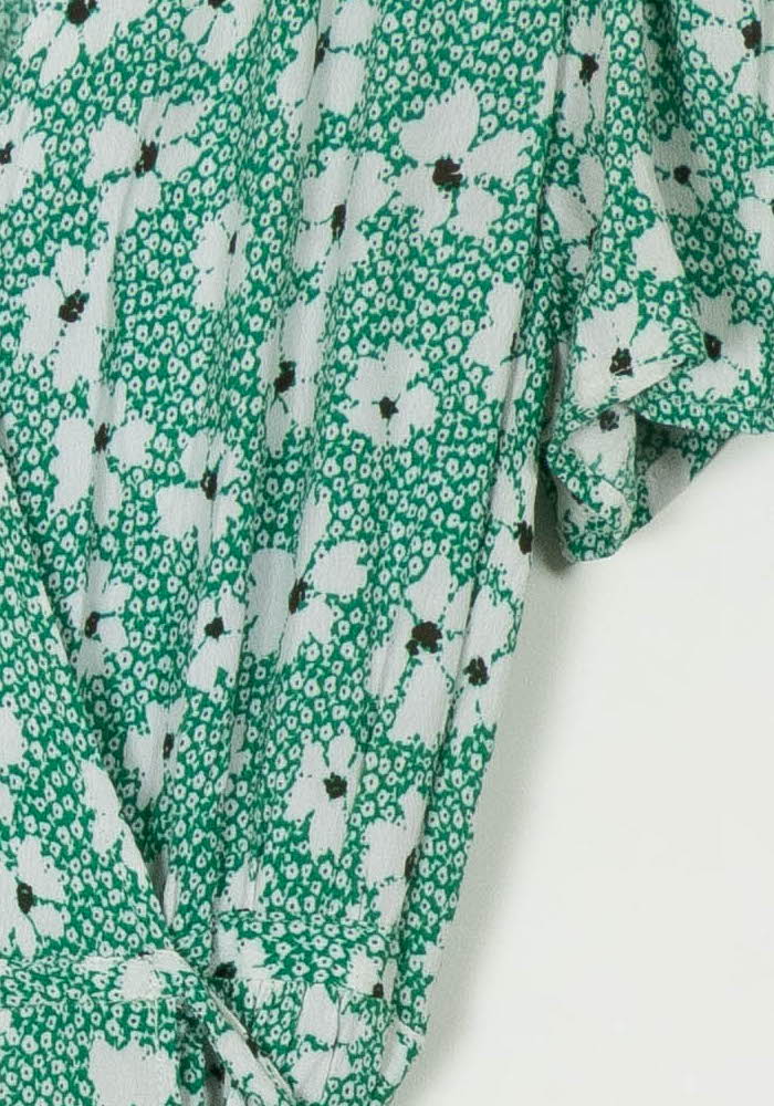 Robe Portefeuille Verte et Blanche - Taille L/40 de la marque Grace & Mila | PARAD52699 - Vendu par Paradigme - Image 3