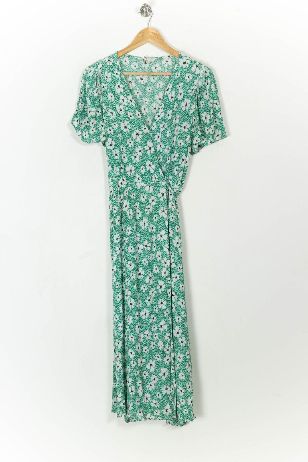 Robe Portefeuille Verte et Blanche - Taille L/40 de la marque Grace & Mila | PARAD52699 - Vendu par Paradigme - Image 2