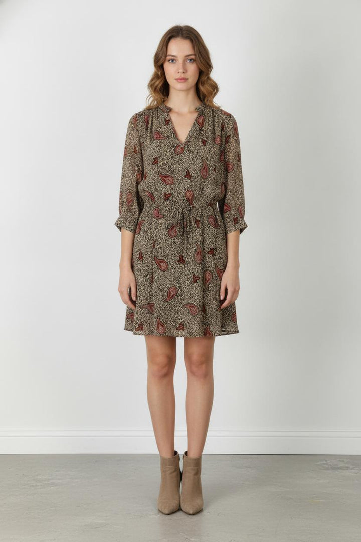 Robe Imprimée Beige et Rouge - Taille XL/42 de la marque IKKS | PARAD52701 - Vendu par Paradigme - Image 1