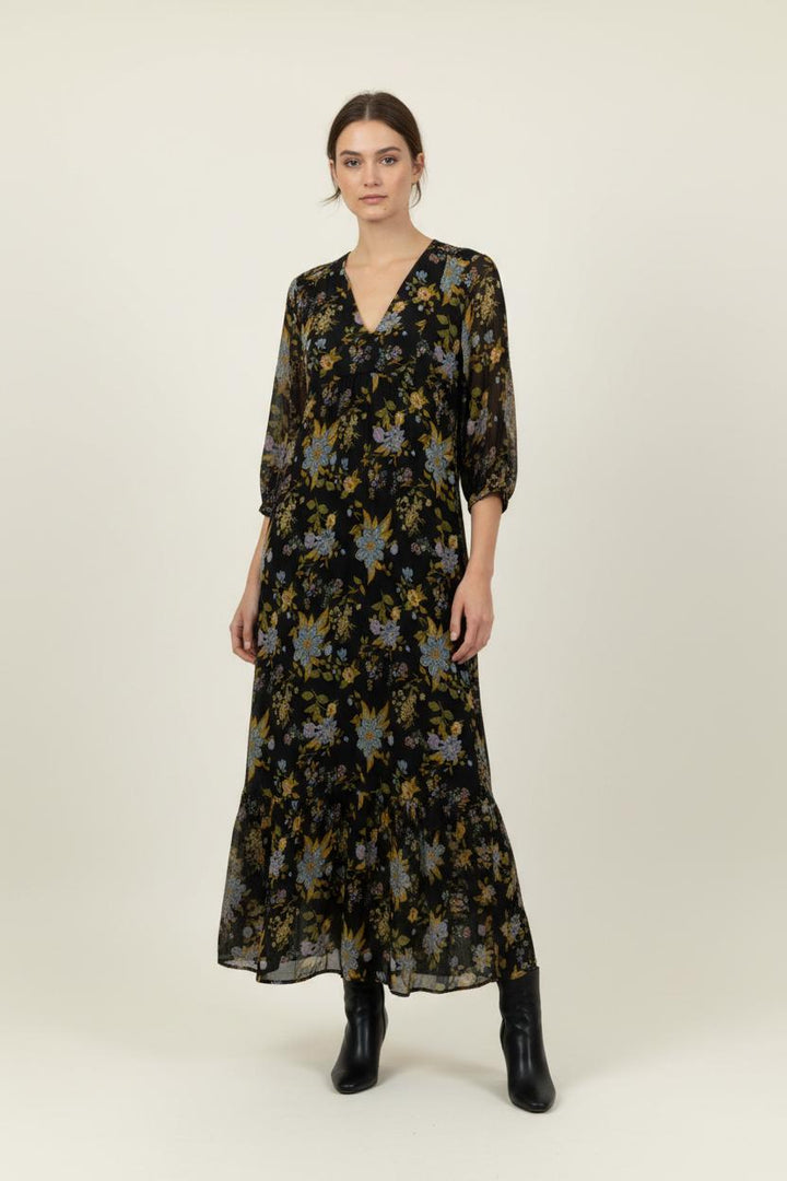 Robe Longue Noire et Jaune - Taille S/36 de la marque IKKS | PARAD52710 - Vendu par Paradigme - Image 1