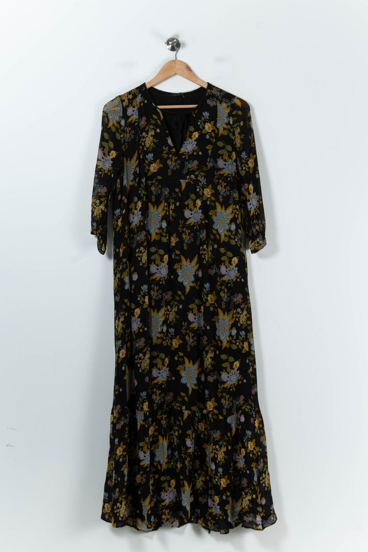 Robe Longue Noire et Jaune - Taille S/36 de la marque IKKS | PARAD52710 - Vendu par Paradigme - Image 2