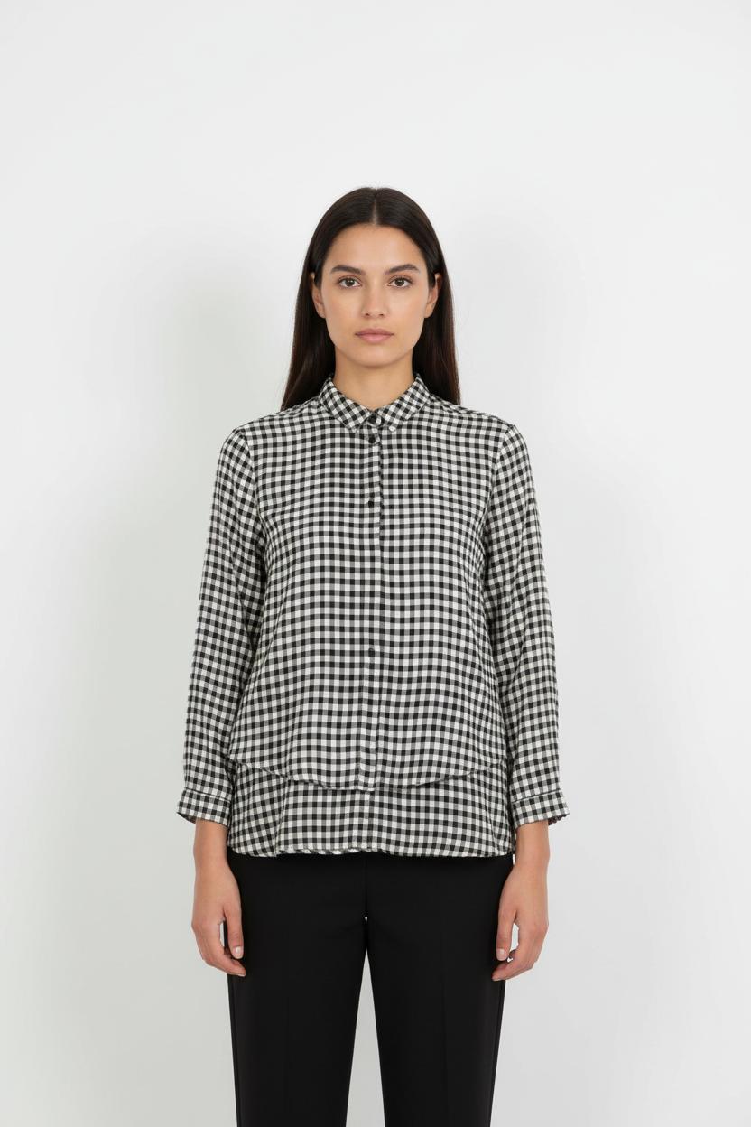 Chemise Carreaux Noire et Blanche - Taille M/38