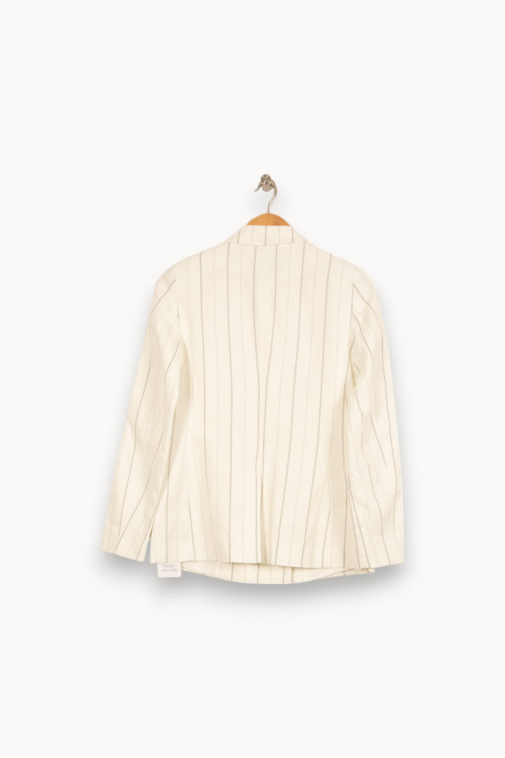 Blazer Blanc à Rayures - Taille S/36 de la marque Caroll | PARAD52722 - Vendu par Paradigme - Image 4