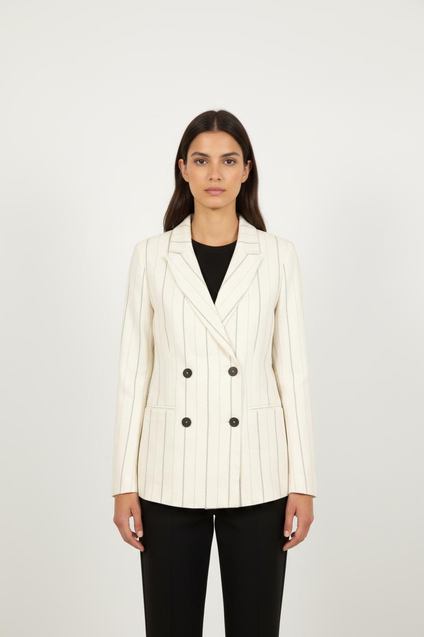 Blazer Blanc à Rayures - Taille S/36