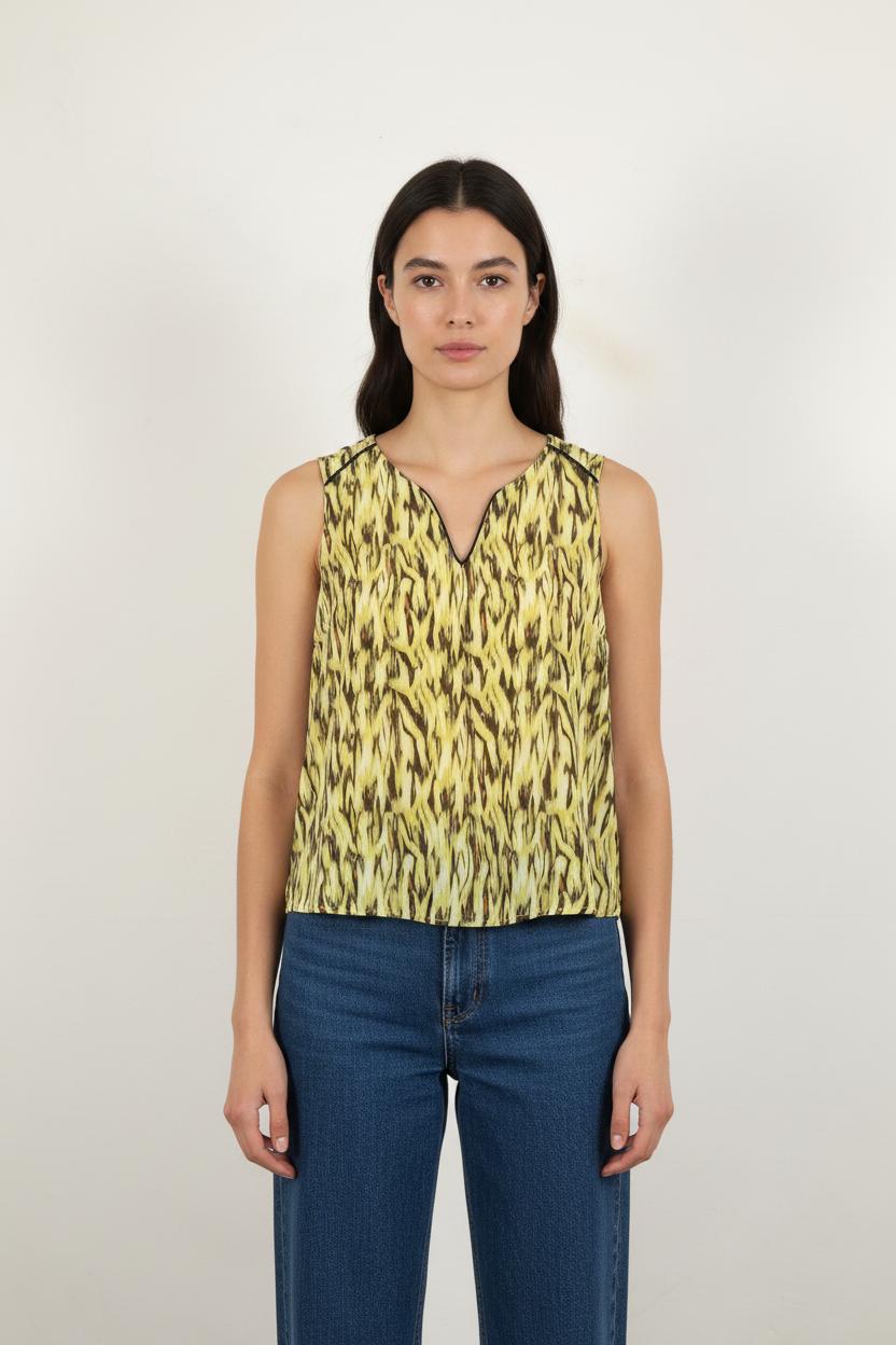 Débardeur Jaune et Marron - Taille L/40