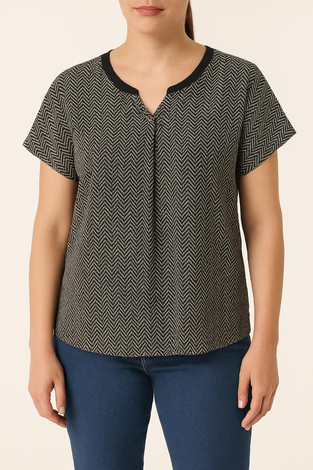 Blouse Noire et Blanche - Taille XL/42 de la marque IKKS | PARAD52741 - Vendu par Paradigme - Image 1