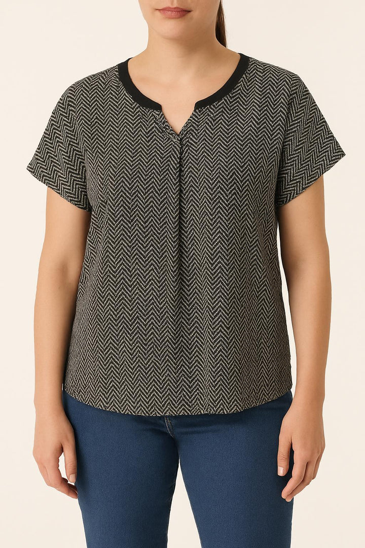 Blouse Noire et Blanche - Taille XL/42 de la marque IKKS | PARAD52741 - Vendu par Paradigme - Image 1