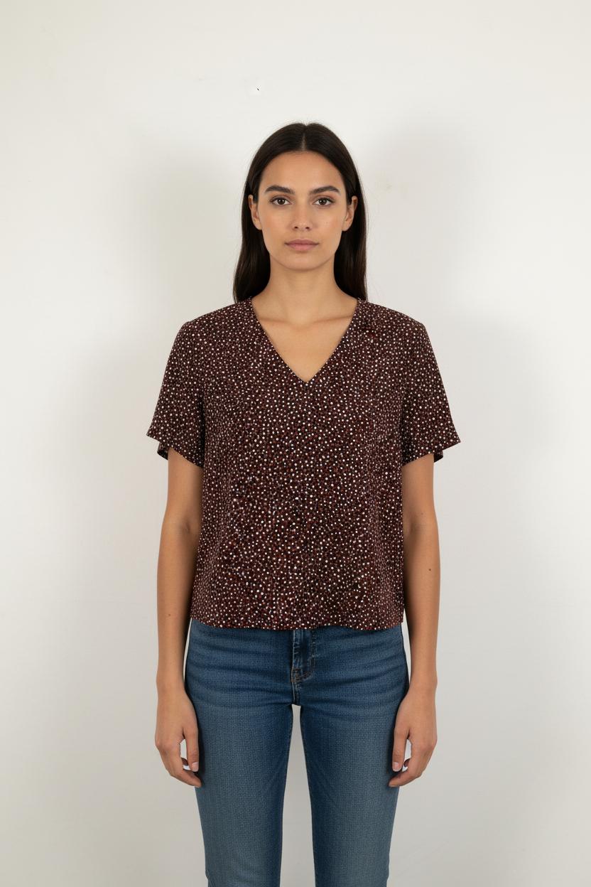 Blouse Noire et Rouge - Taille S/36