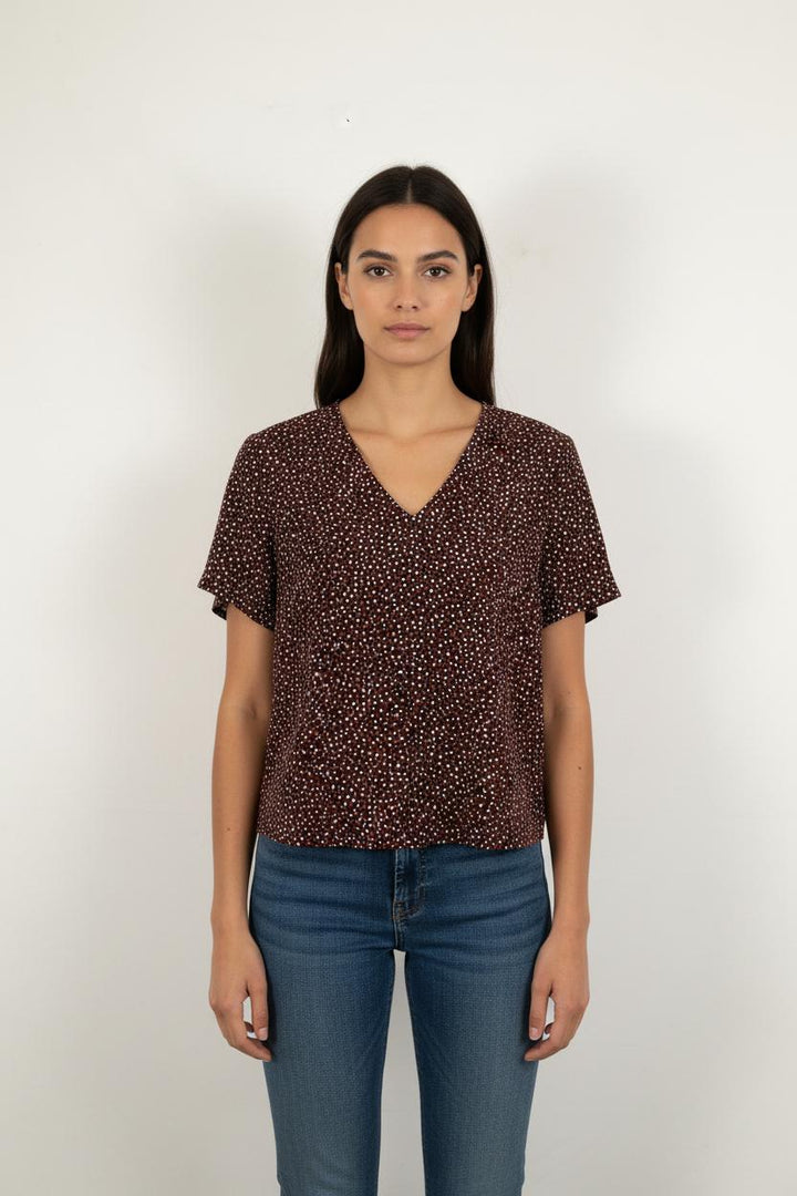 Blouse Noire et Rouge - Taille S/36