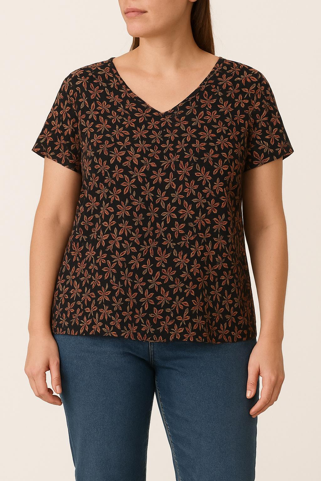 Blouse Noire et Rouge - Taille XL/42 de la marque IKKS | PARAD52744 - Vendu par Paradigme - Image 1