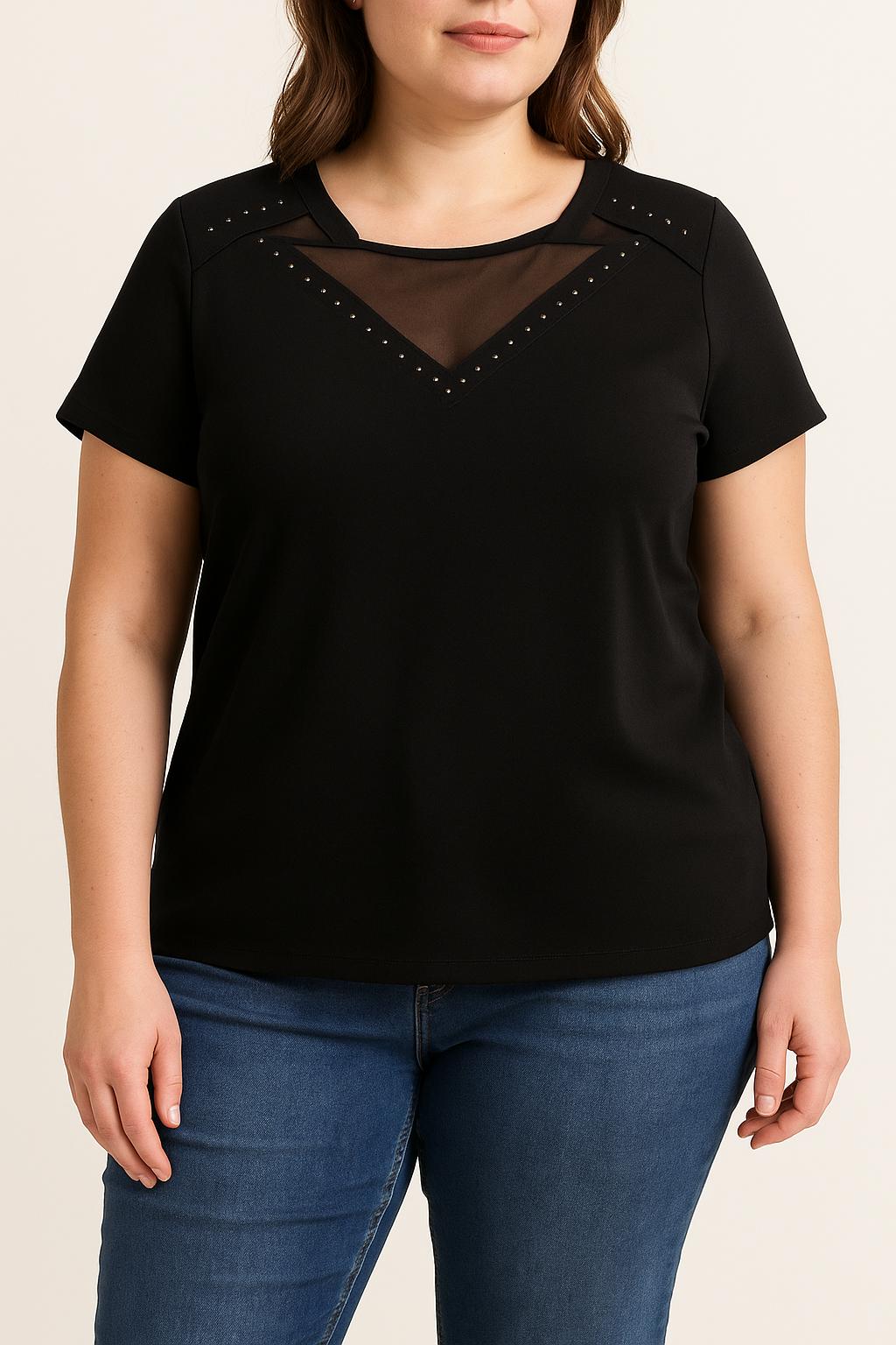 T-shirt Noir - Taille XL/42 de la marque IKKS | PARAD52745 - Vendu par Paradigme - Image 1