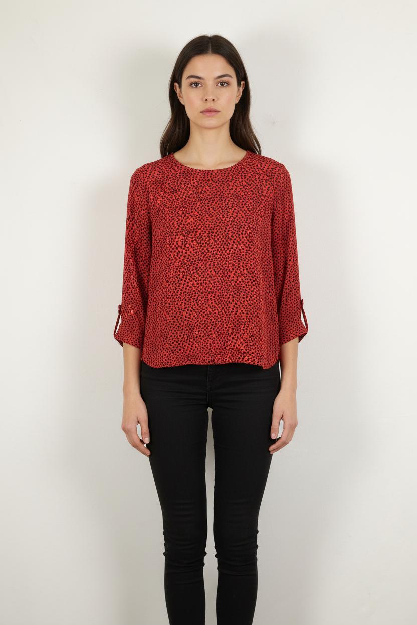 Blouse Rouge et Noire - Taille L/40