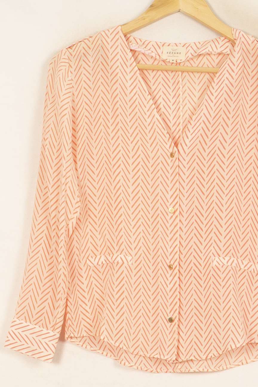 Blouse Orange et Blanche - Taille S/36 de la marque Sézane | PARAD52753 - Vendu par Paradigme - Image 3
