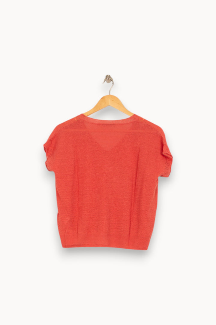 Tee-shirt Orange - Taille XS/34 de la marque La Fée Maraboutée | PARAD52758 - Vendu par Paradigme - Image 4