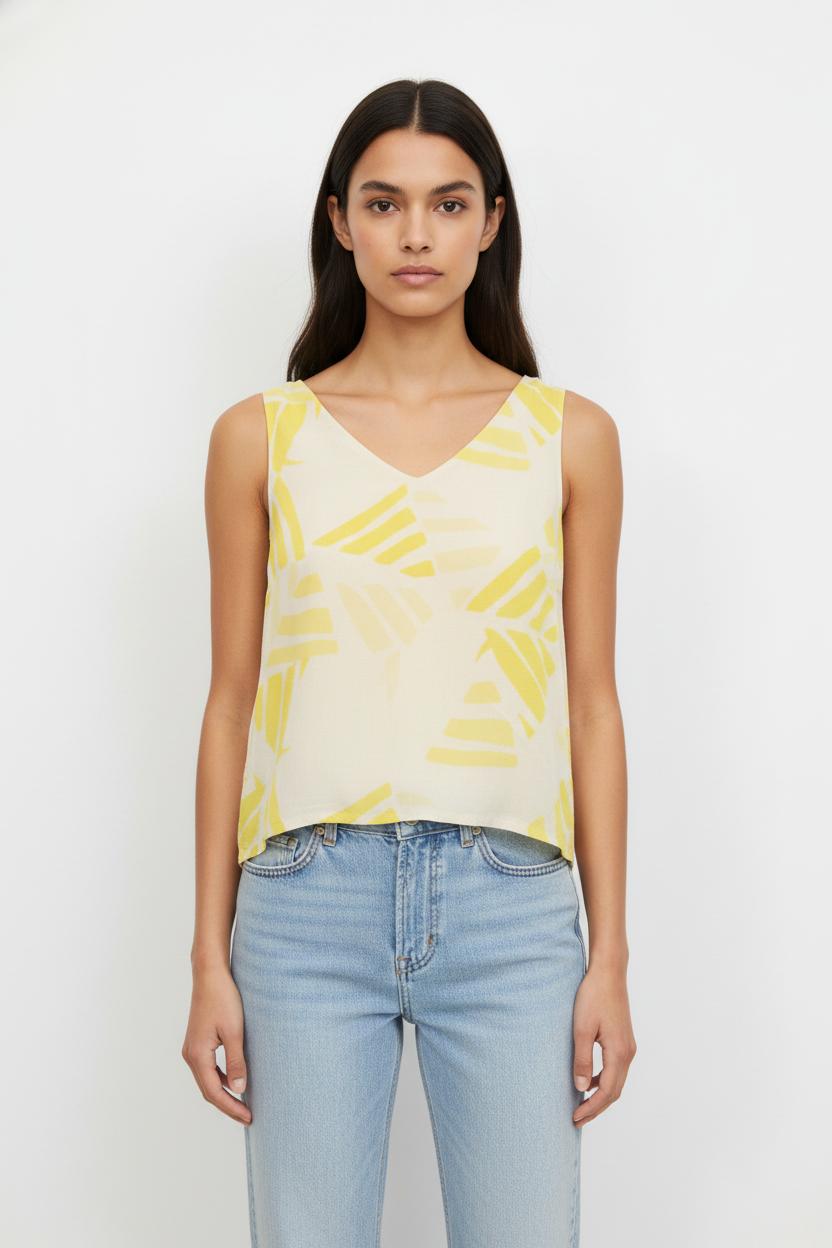 Débardeur Jaune et Blanc - Taille L/40