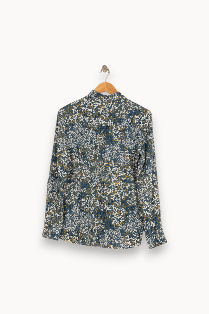 Chemise Fleurie Bleue et Blanche - Taille L/40 de la marque Caroll | PARAD52767 - Vendu par Paradigme - Image 4