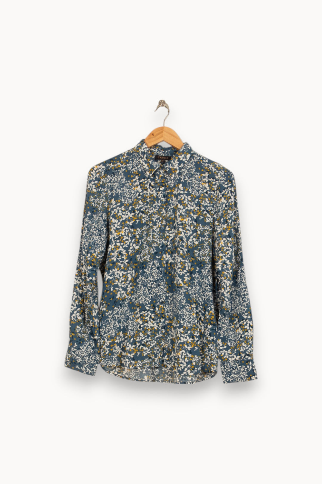 Chemise Fleurie Bleue et Blanche - Taille L/40 de la marque Caroll | PARAD52767 - Vendu par Paradigme - Image 2