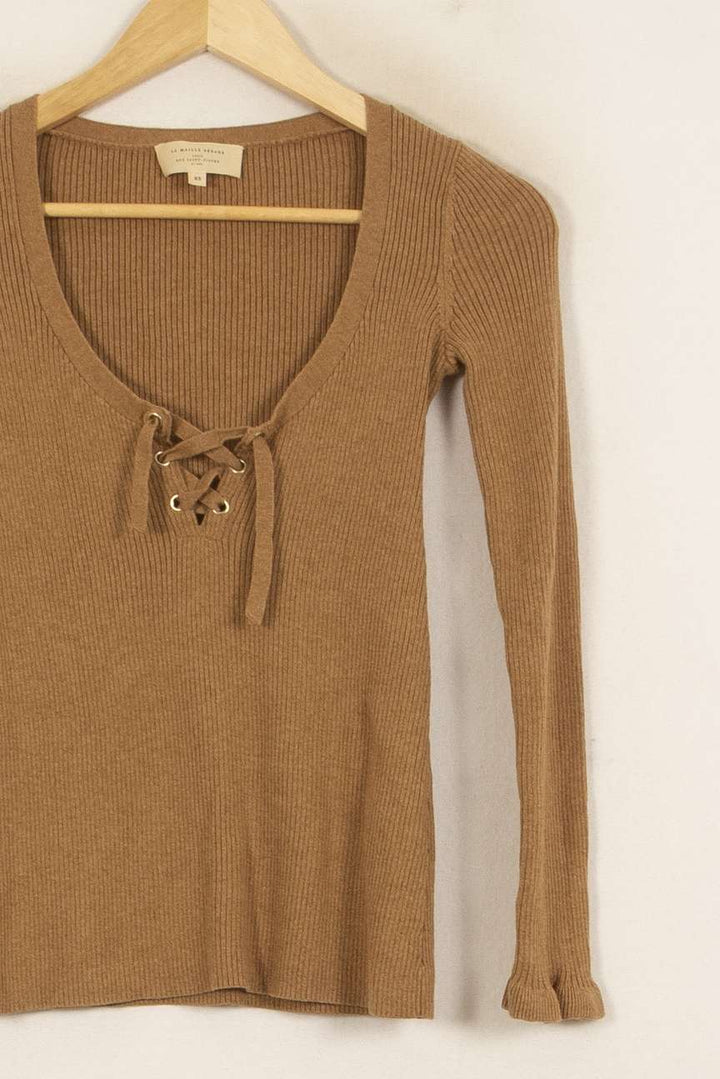 Pull Beige - Taille XS/34 de la marque Sézane | PARAD52771 - Vendu par Paradigme - Image 3