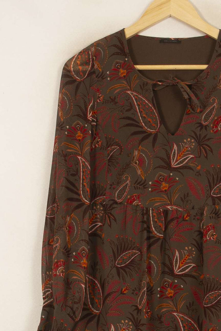 Robe Imprimée Marron et Rouge - Taille S/36 de la marque IKKS | PARAD52799 - Vendu par Paradigme - Image 3