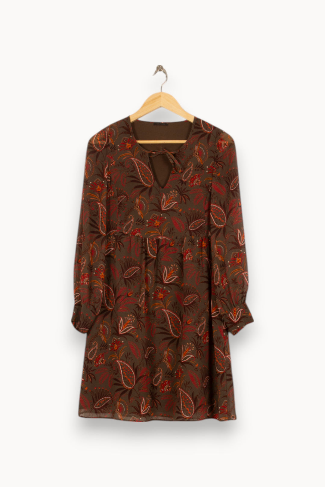 Robe Imprimée Marron et Rouge - Taille S/36 de la marque IKKS | PARAD52799 - Vendu par Paradigme - Image 2