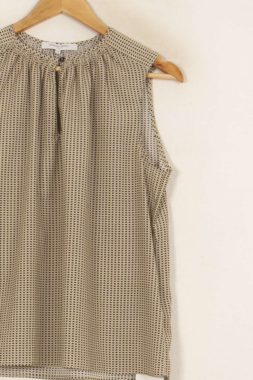 Blouse Beige et Noir - Taille XL/42 de la marque Gerard Darel | PARAD52821 - Vendu par Paradigme - Image 3