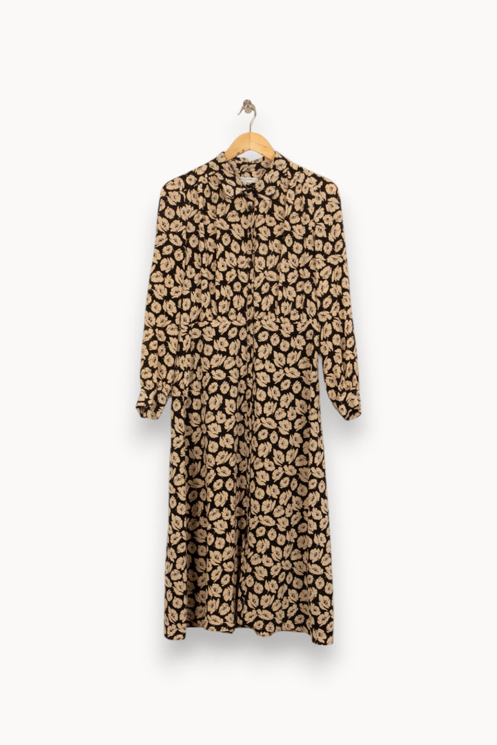 Robe Midi Noire et Beige - Taille M/38 de la marque Gerard Darel | PARAD52822 - Vendu par Paradigme - Image 2