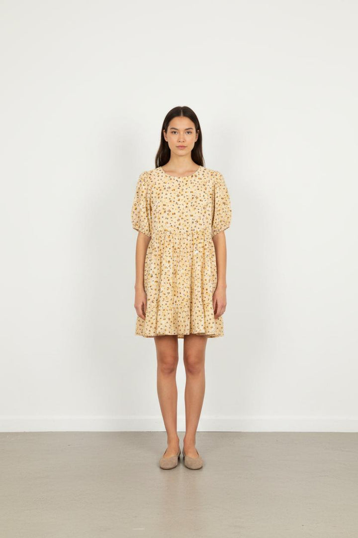 Robe Courte Blanche et Jaune - Taille M/38