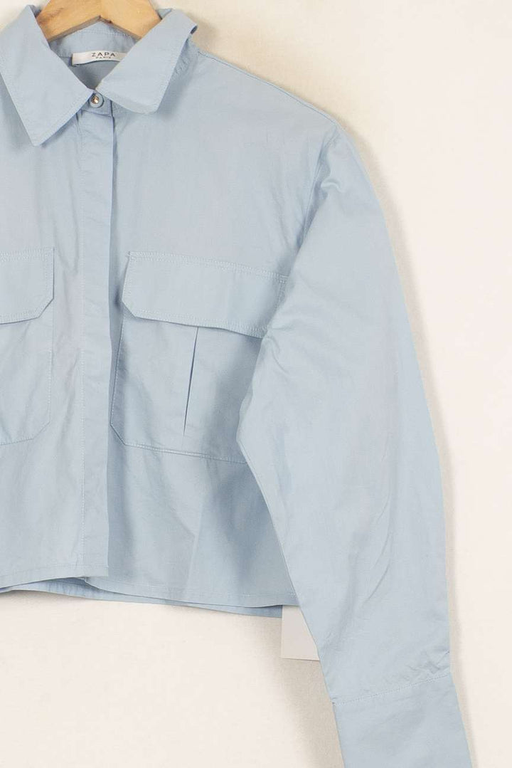 Chemise Croppée Bleue - Taille S/36 de la marque ZAPA | PARAD52838 - Vendu par Paradigme - Image 3