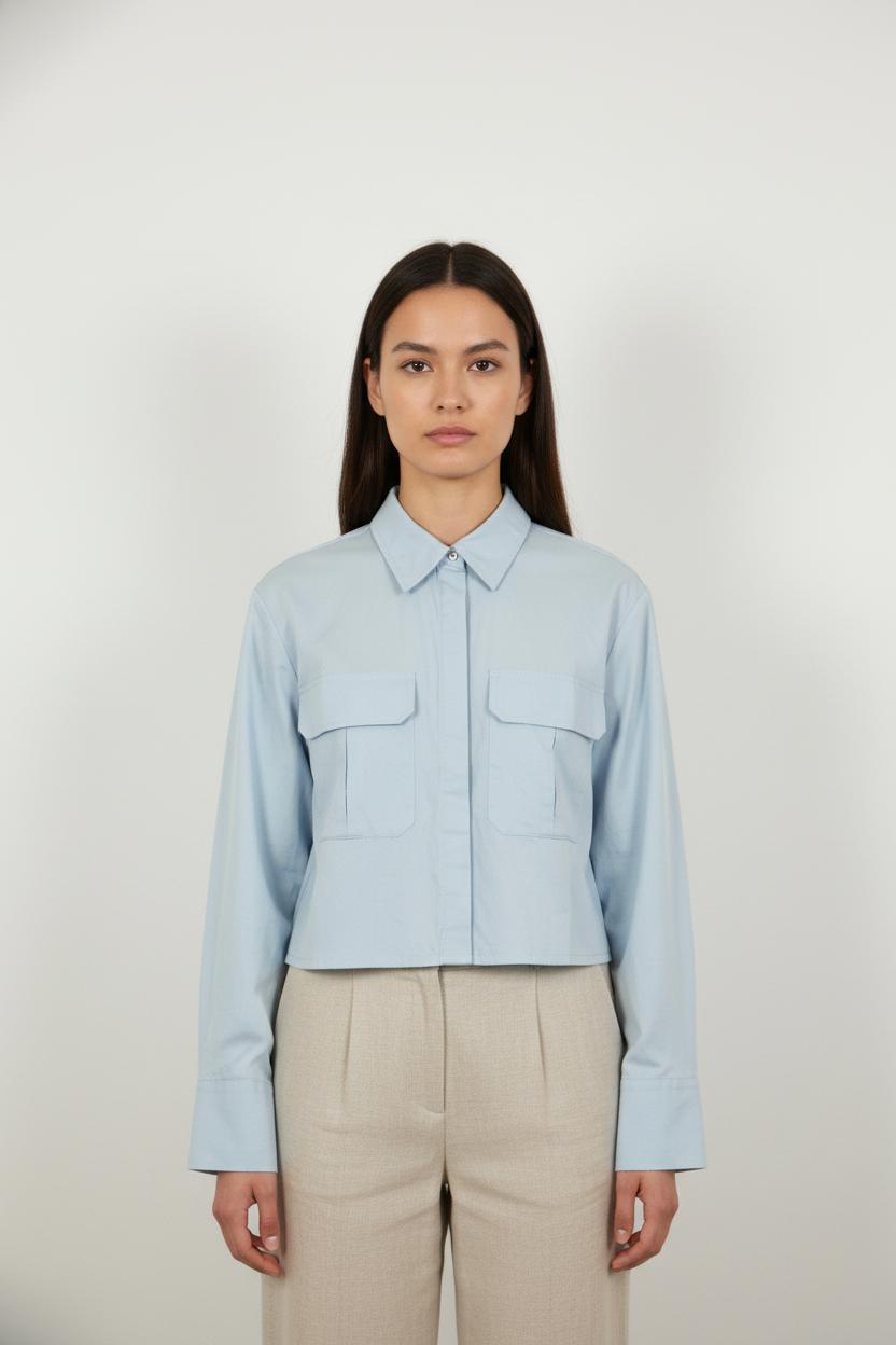 Chemise Croppée Bleue - Taille S/36