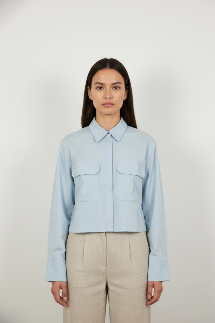 Chemise Croppée Bleue - Taille S/36