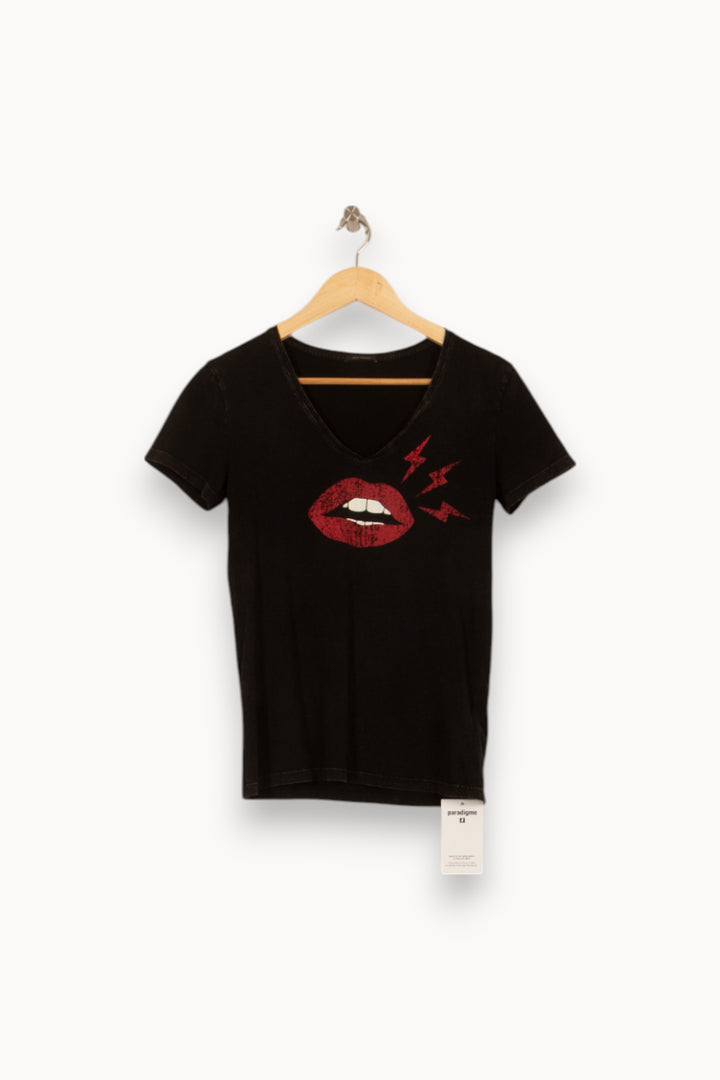 Tee-shirt Noir et Rouge - Taille XS/34 de la marque IKKS | PARAD52845 - Vendu par Paradigme - Image 2