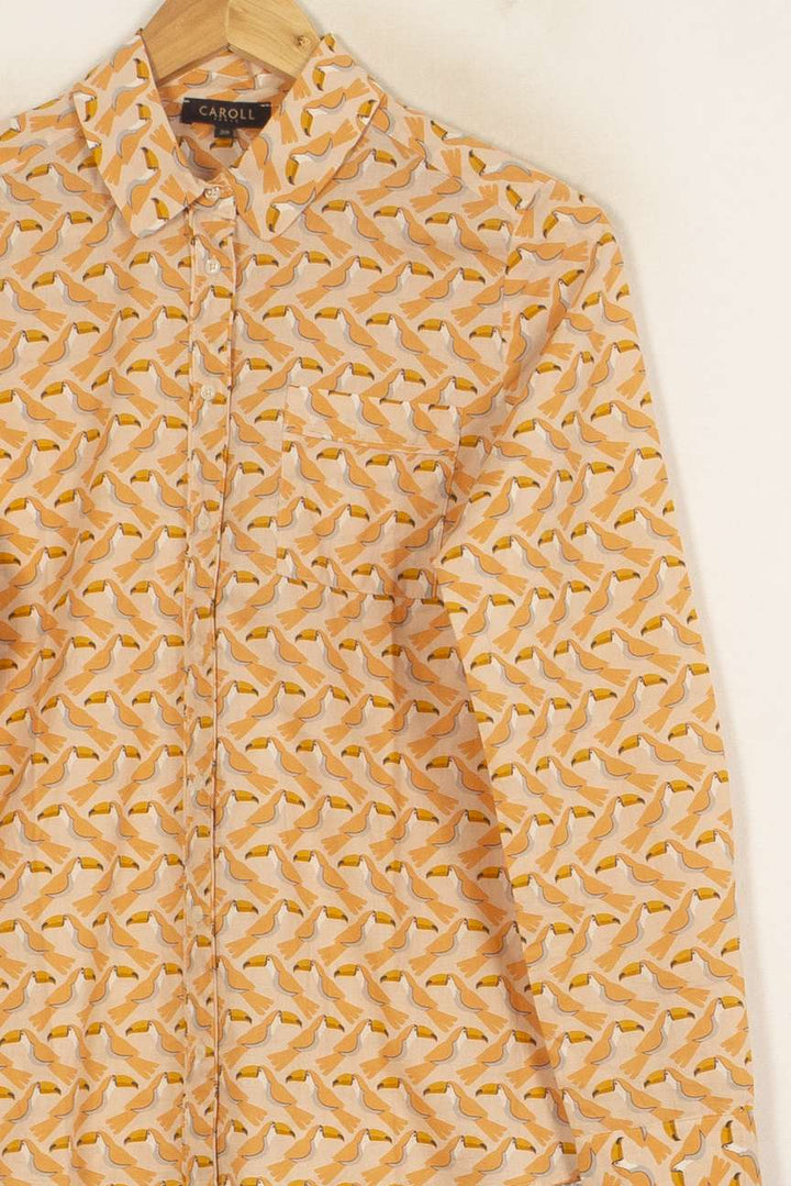 Chemise Orange et Blanche - Taille M/38 de la marque Caroll | PARAD52848 - Vendu par Paradigme - Image 3