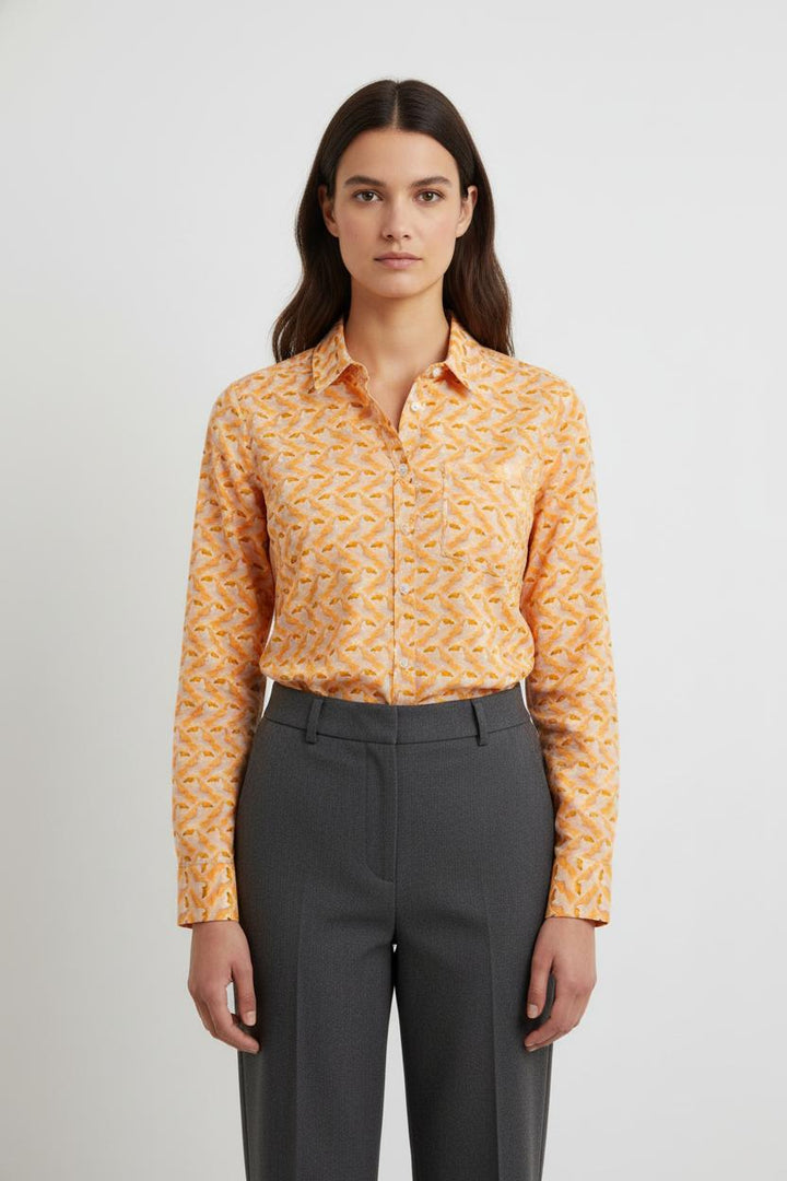 Chemise Orange et Blanche - Taille M/38