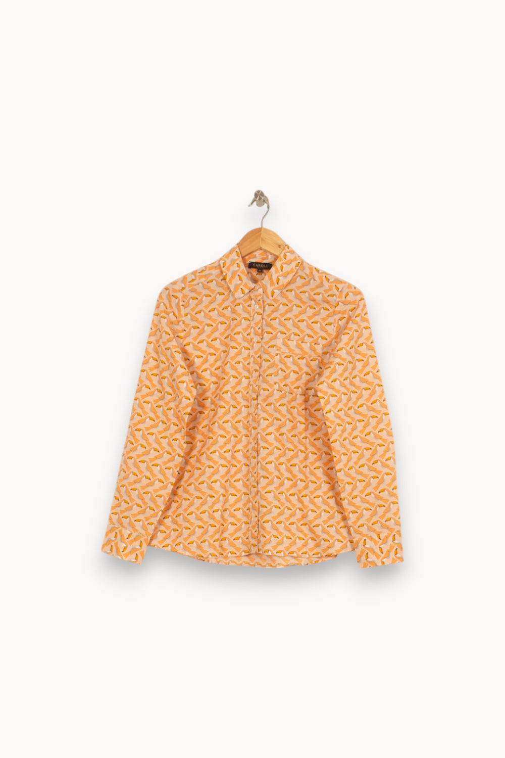 Chemise Orange et Blanche - Taille M/38 de la marque Caroll | PARAD52848 - Vendu par Paradigme - Image 2