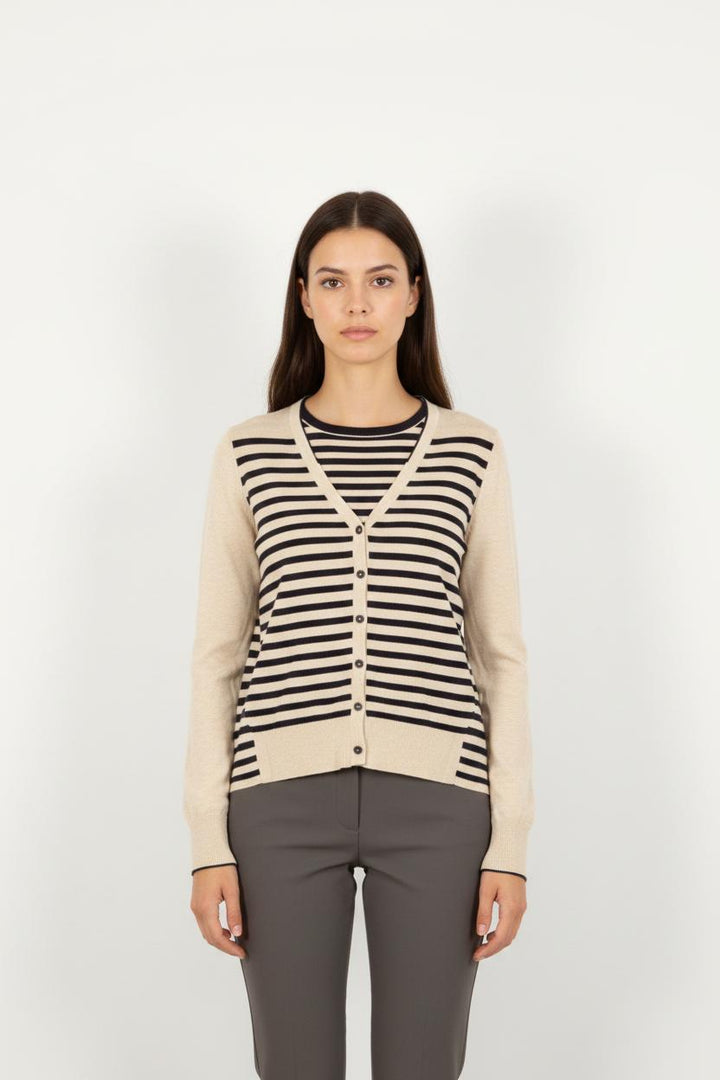 Cardigan Beige et Noir - Taille L/40