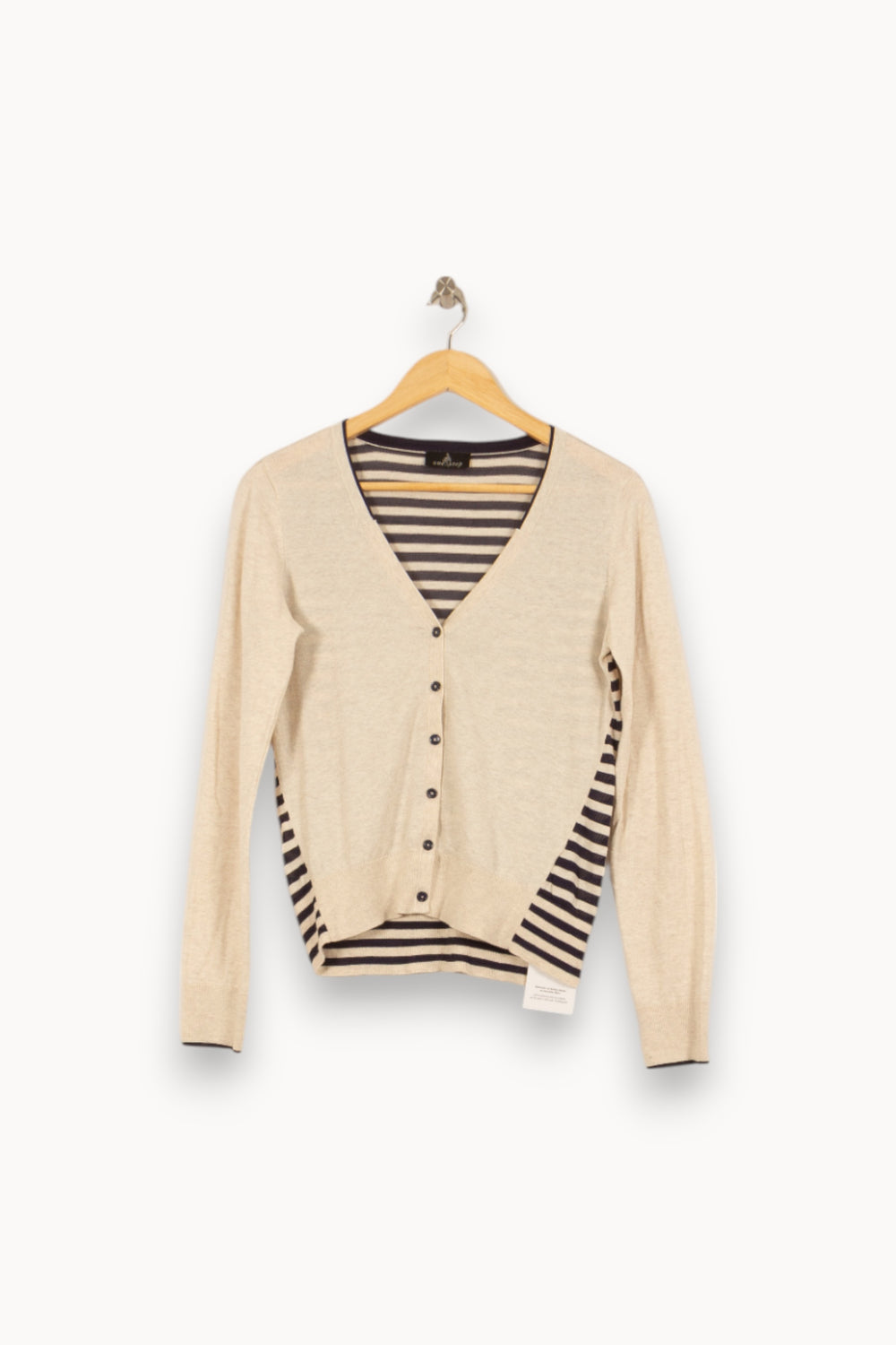 Cardigan Beige et Noir - Taille L/40 de la marque One Step | PARAD52855 - Vendu par Paradigme - Image 2