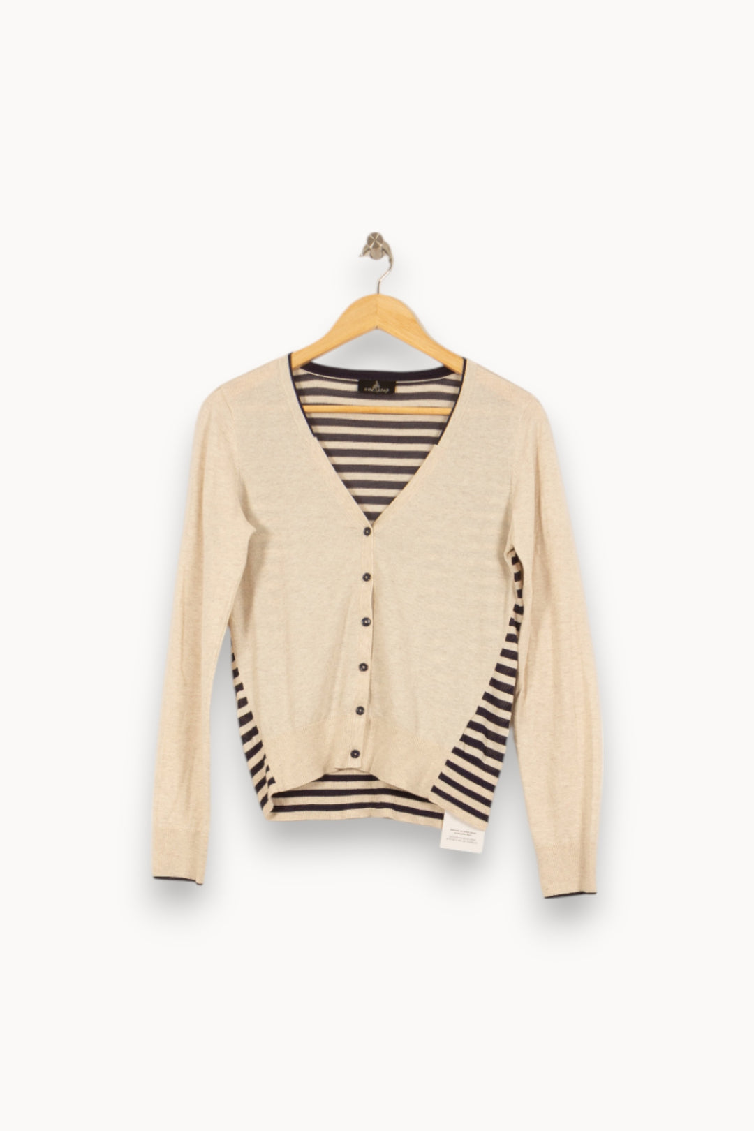 Cardigan Beige et Noir - Taille L/40 de la marque One Step | PARAD52855 - Vendu par Paradigme - Image 2