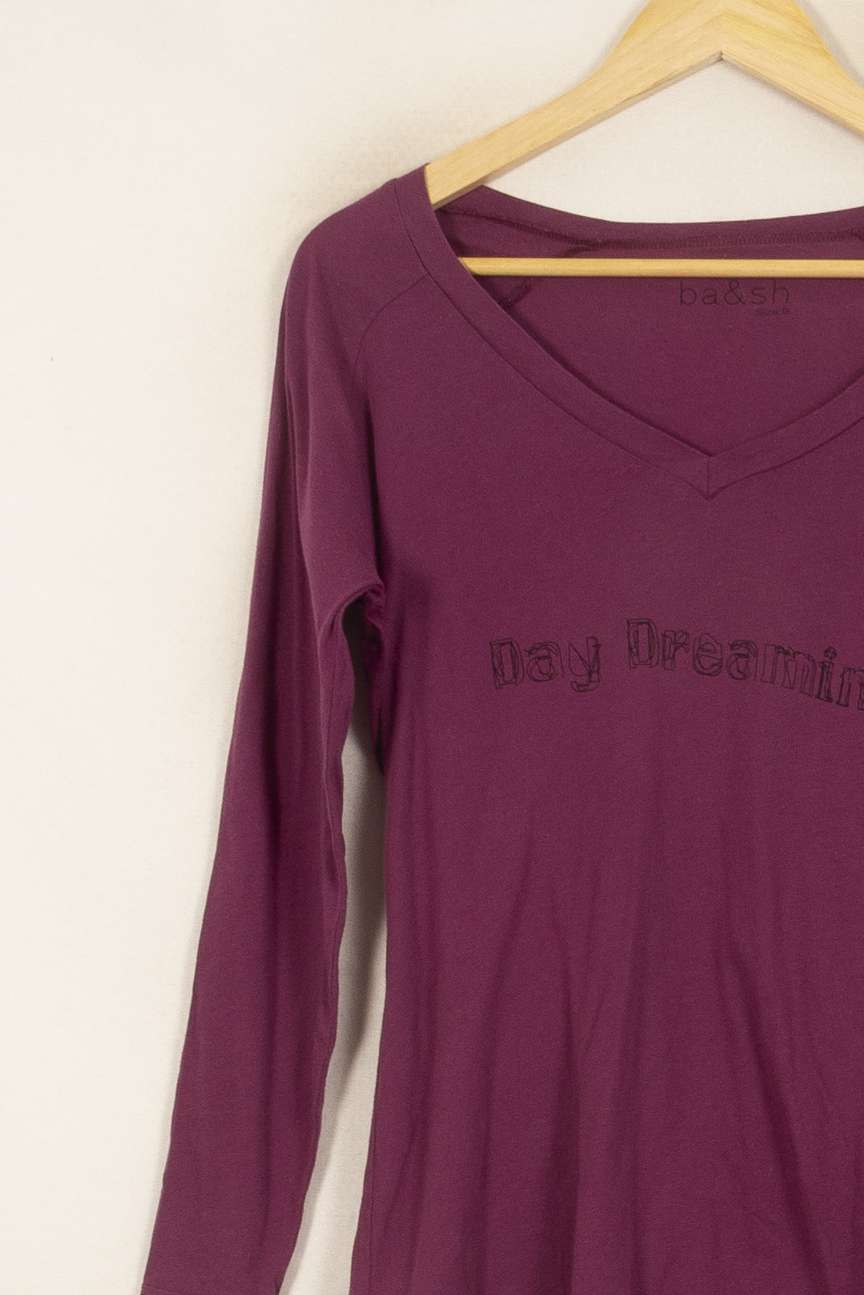 Tee-shirt Manches Longues Violet - Taille XS/34 de la marque ba&sh | PARAD52868 - Vendu par Paradigme - Image 3