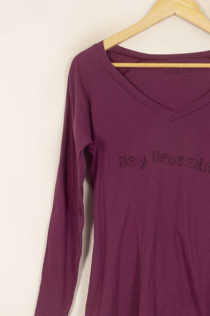 Tee-shirt Manches Longues Violet - Taille XS/34 de la marque ba&sh | PARAD52868 - Vendu par Paradigme - Image 3
