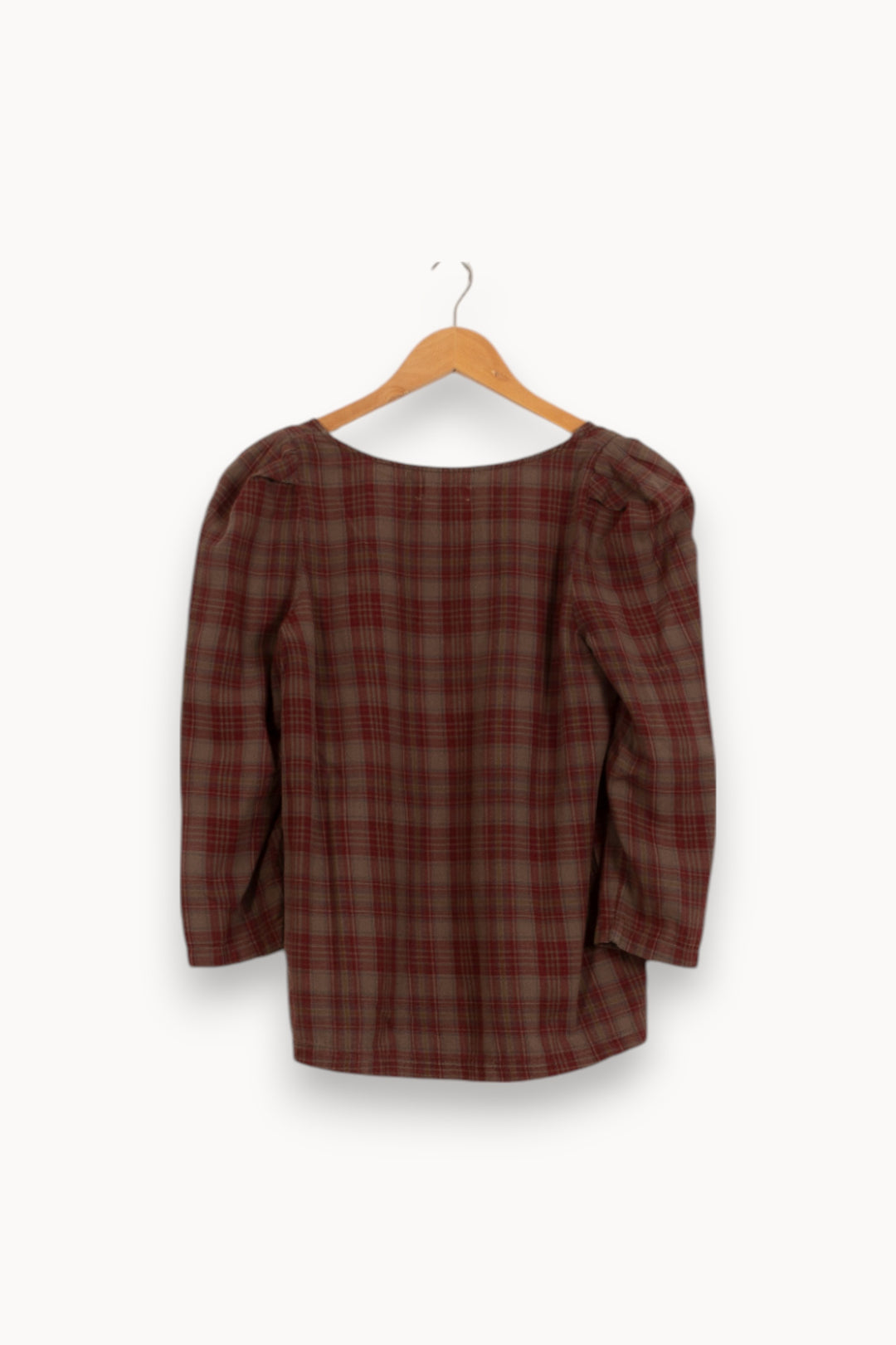 Blouse Carreaux Marron et Rouge - Taille XS/34 de la marque ba&sh | PARAD52883 - Vendu par Paradigme - Image 4