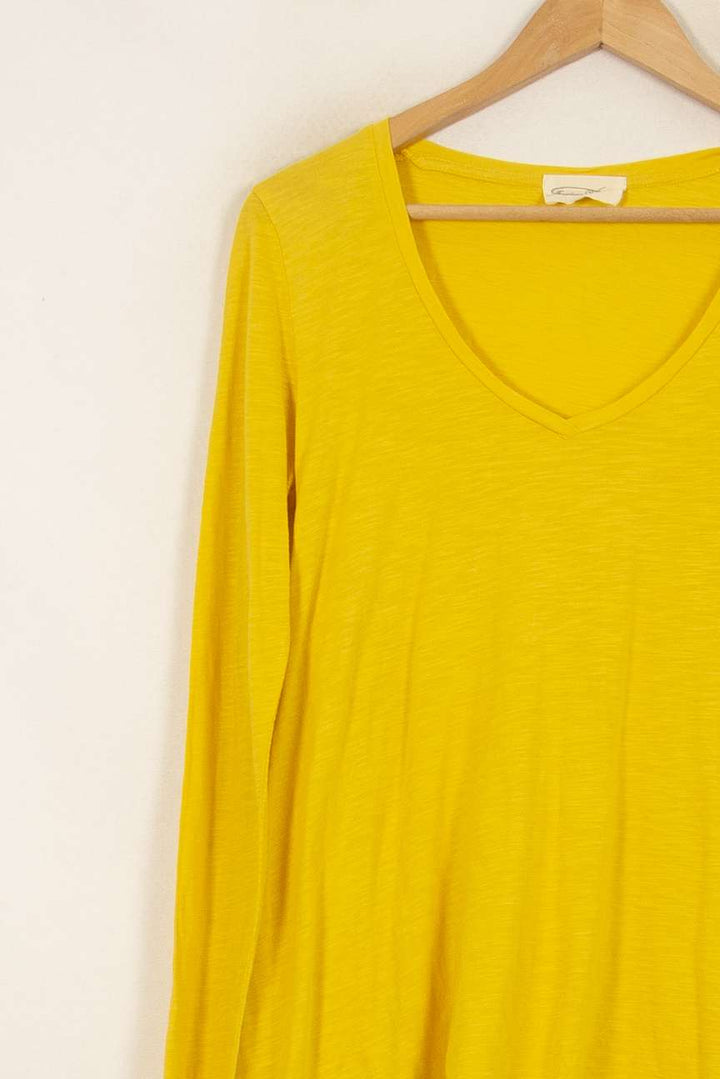 T-shirt Manches Longues Jaune - Taille S/36 de la marque American Vintage | PARAD52886 - Vendu par Paradigme - Image 3