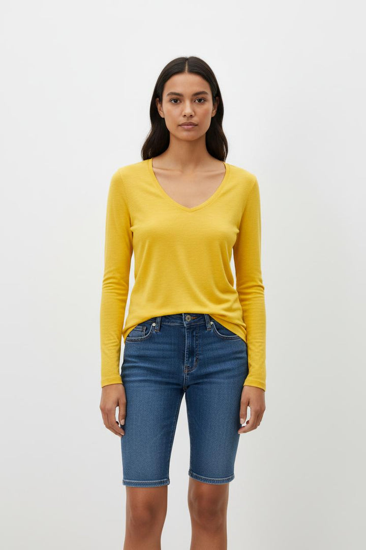 T-shirt Manches Longues Jaune - Taille S/36