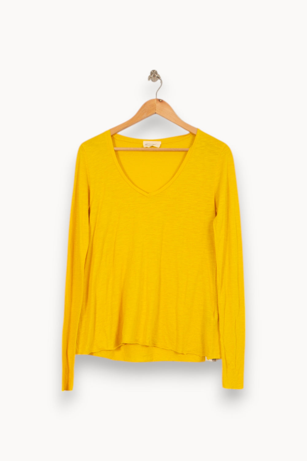 T-shirt Manches Longues Jaune - Taille S/36 de la marque American Vintage | PARAD52886 - Vendu par Paradigme - Image 2
