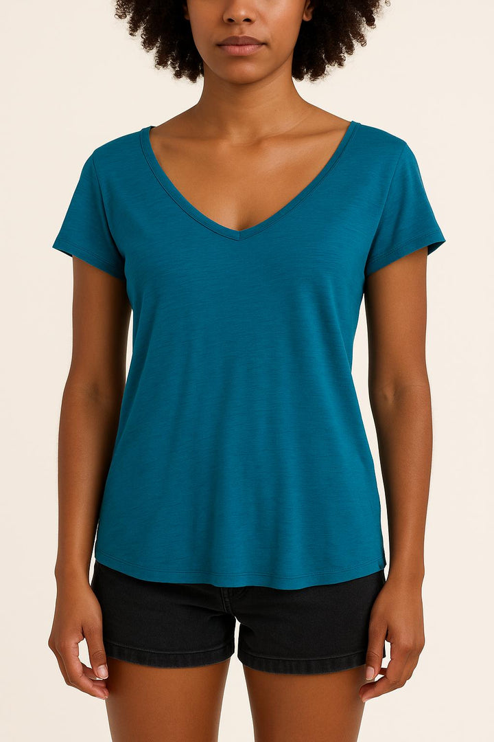 Tee-shirt Bleu - Taille XS/34 de la marque American Vintage | PARAD52888 - Vendu par Paradigme - Image 1