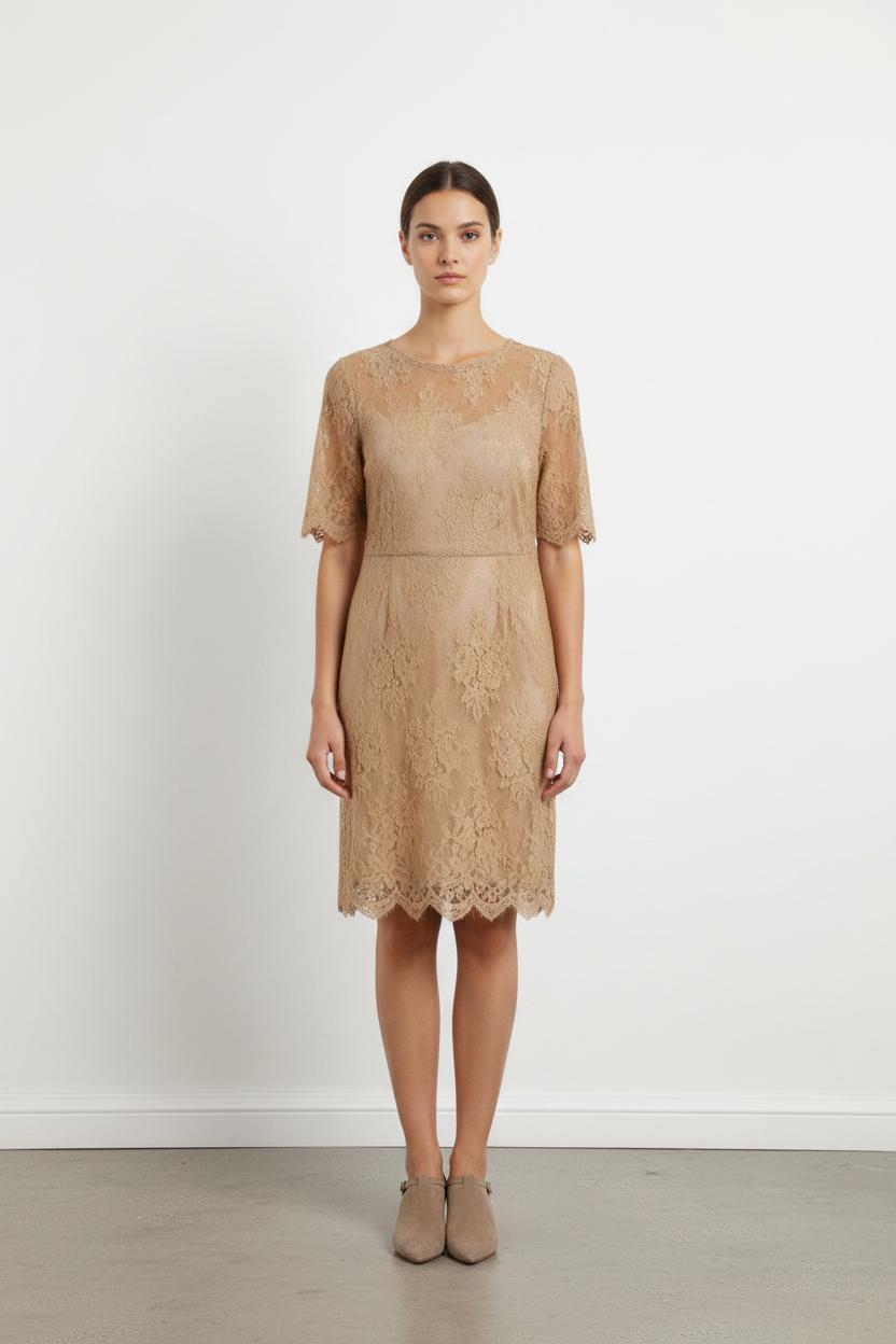 Robe Dentelle Beige - Taille M/38