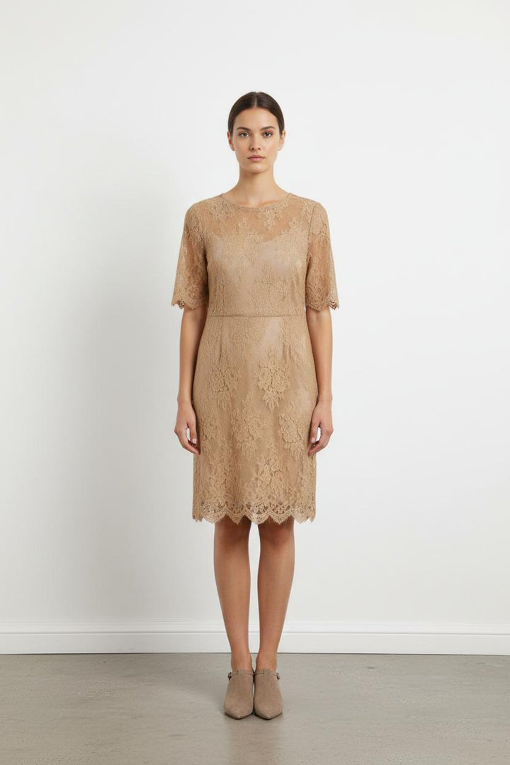 Robe Dentelle Beige - Taille M/38