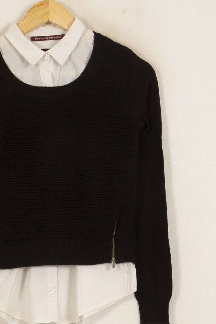 Pull Noir et Blanc - Taille XS/34 de la marque Comptoir des Cotonniers | PARAD52957 - Vendu par Paradigme - Image 3