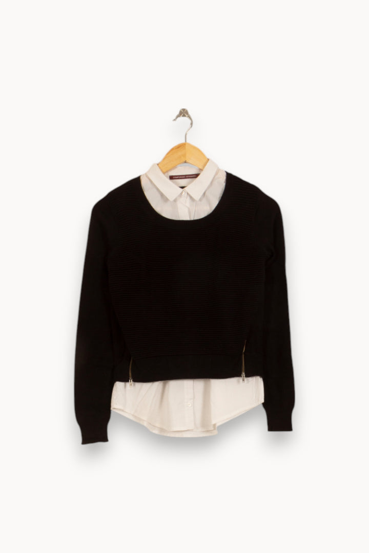 Pull Noir et Blanc - Taille XS/34 de la marque Comptoir des Cotonniers | PARAD52957 - Vendu par Paradigme - Image 2