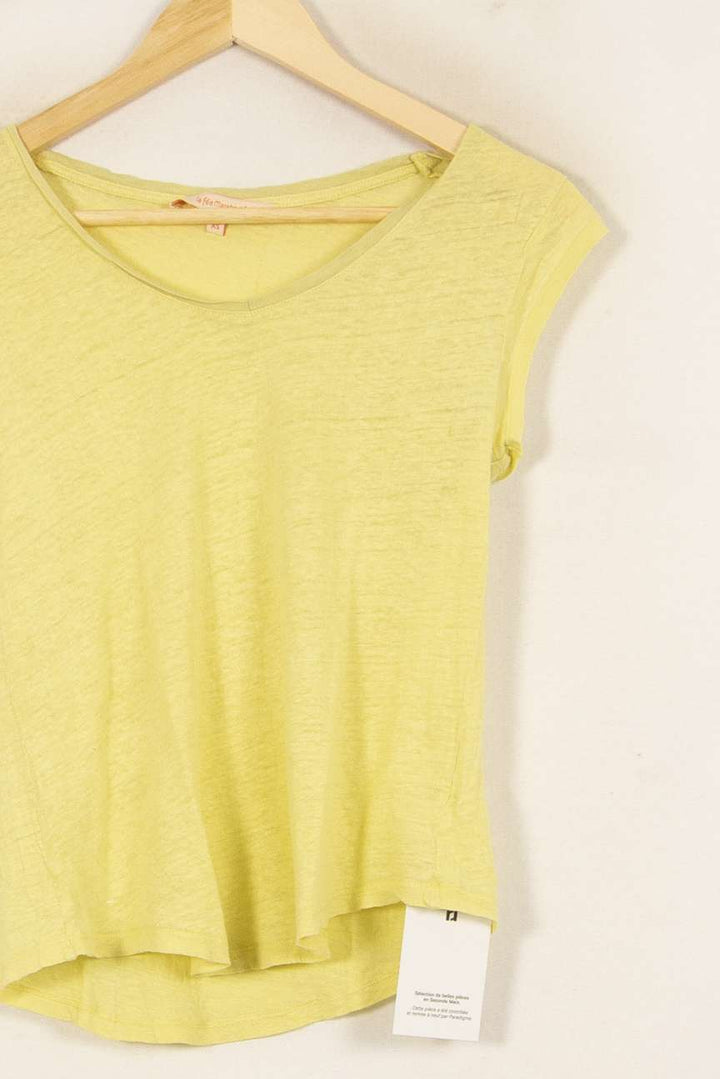 Tee-shirt Jaune - Taille XS/34 de la marque La Fée Maraboutée | PARAD52959 - Vendu par Paradigme - Image 3